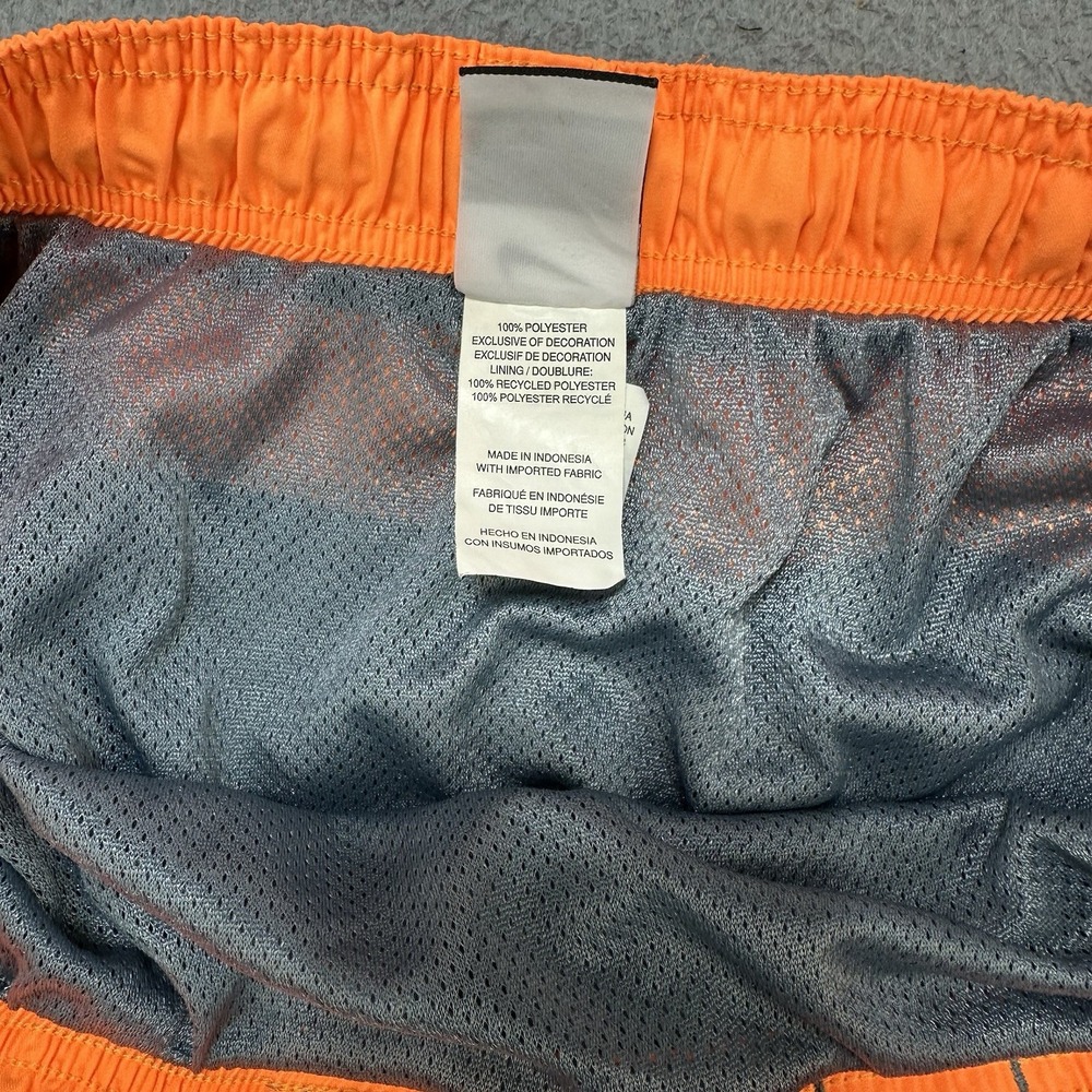 Nike Shorts Mens XXL‎ 2XL Gray Orange Lined Stash Pocket Drawstring Board Shorts - Picture 6 of 14